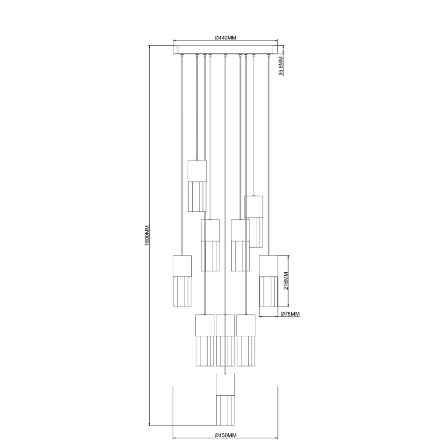 Zuma Line - LED-ljuskrona på vajer LED/50W/230V guld
