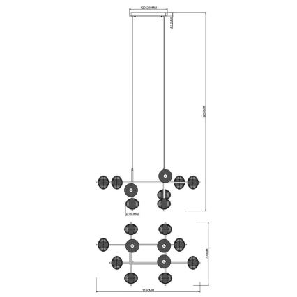 Zuma Line - LED-pendellampa på kabel LED/63W/230V guld