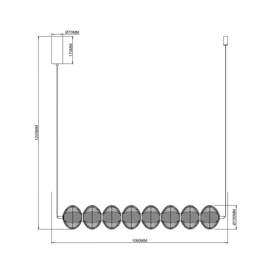 Zuma Line - LED-pendellampa på vajer LED/50W/230V guld