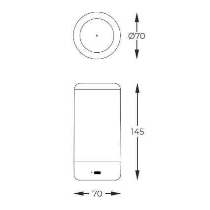 Zuma Line - LED Dimbart uppladdningsbart skrivbordslampa LED/0,5W/230V svart IP54