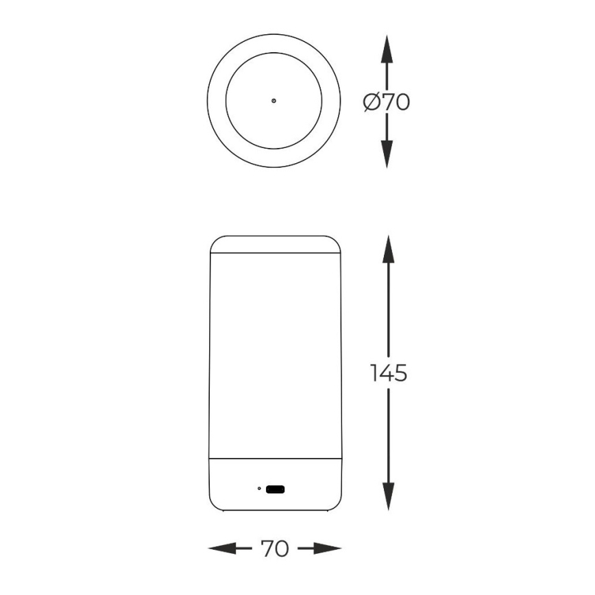 Zuma Line - LED Dimbart uppladdningsbart skrivbordslampa LED/0,5W/230V svart IP54