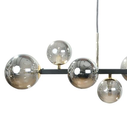 Zuma Line - Taklampa på vajer 10xG9/8W/230V svart/rökfärgad