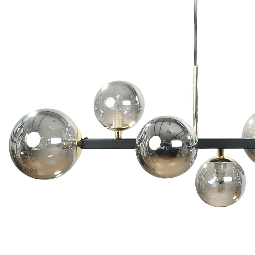 Zuma Line - Taklampa på vajer 10xG9/8W/230V svart/rökfärgad