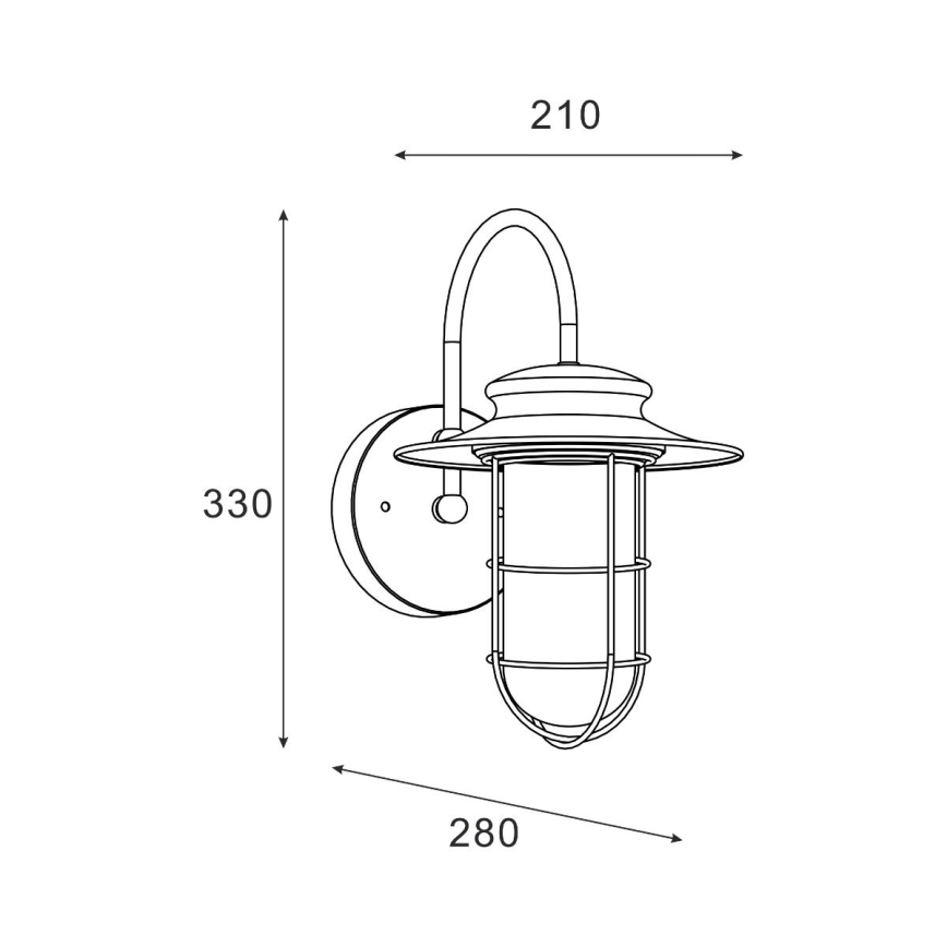 Zuma Line - Vägglampa för utomhusbruk 1xE27/60W/230V IP44 svart