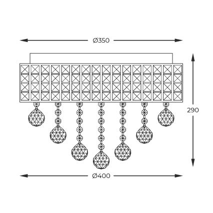 Zuma Line - Taklampa 6xG9/25W/230V diameter 40 cm skinande krom