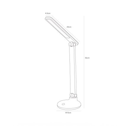 Zuma Line - LED Uppladdningsbar bordslampa LED/6W/1200 mAh 3000/4500/6000K vit