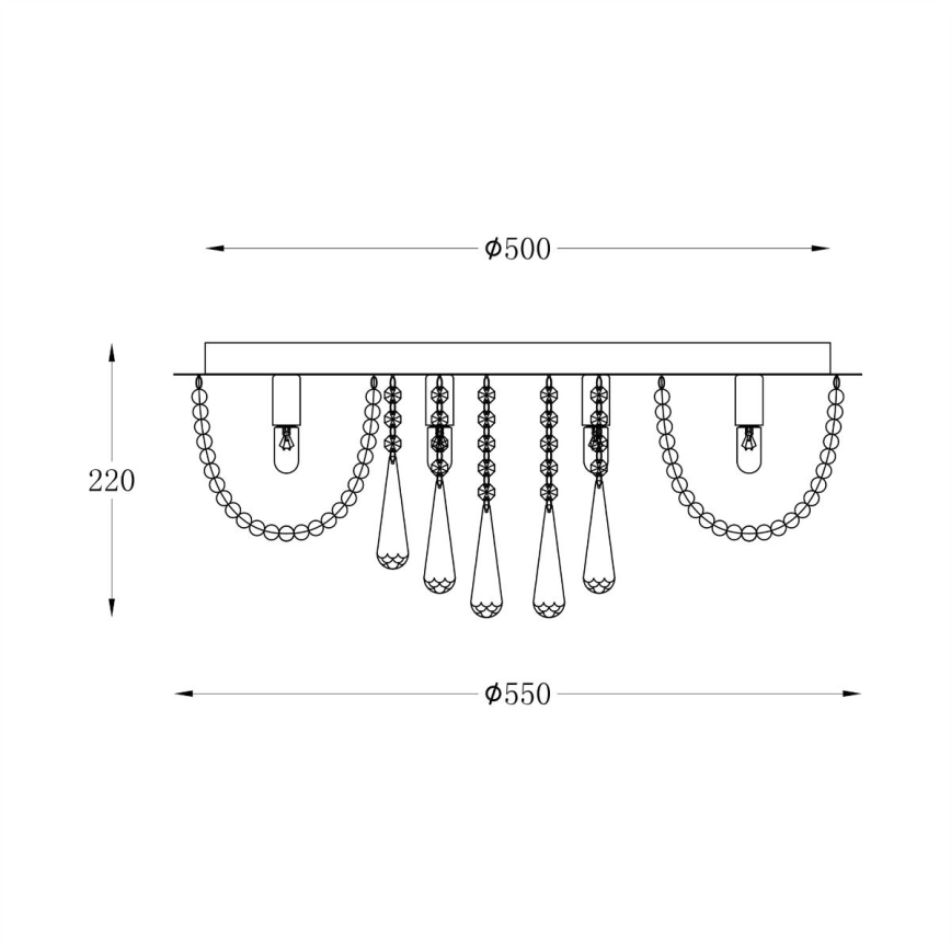 Zuma Line - Taklampa 8xG9/25W/230V diameter 55 cm skinande krom