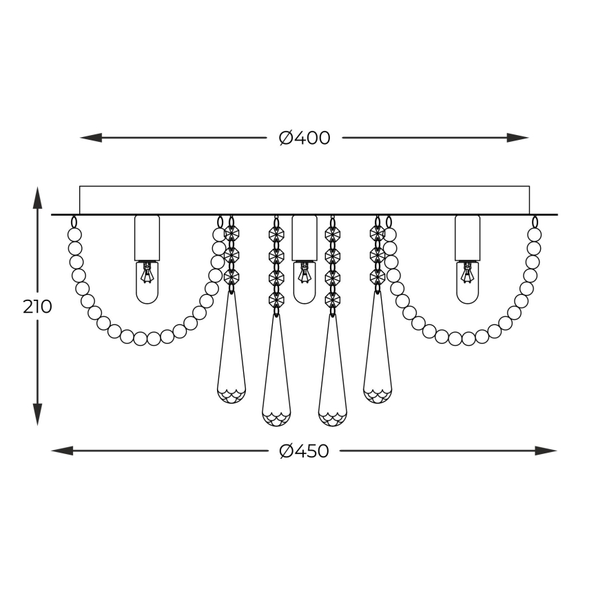 Zuma Line - Taklampa 6xG9/25W/230V diameter 45 cm skinande krom