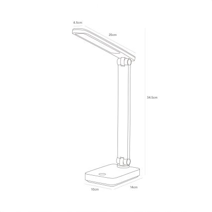 Zuma Line - LED Uppladdningsbar bordslampa LED/8W/1200 mAh 3000/4500/6000K svart