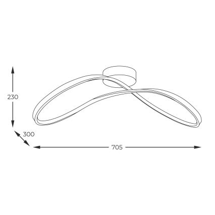 Zuma Line - LED fäst ljuskrona LED/45W/230V 3000/4000/6000K svart