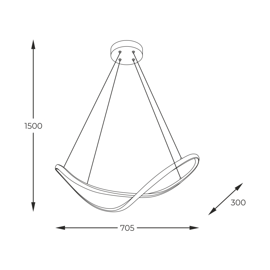 Zuma Line - LED ljuskrona med textilsladd LED/45W/230V 3000/4000/6000K svart