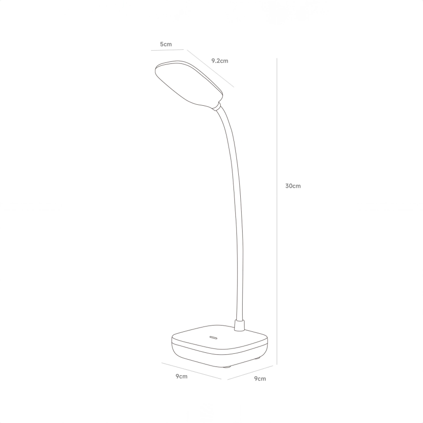 Zuma Line - LED Uppladdningsbar bordslampa LED/7W/1200 mAh 3000/4500/6000K vit