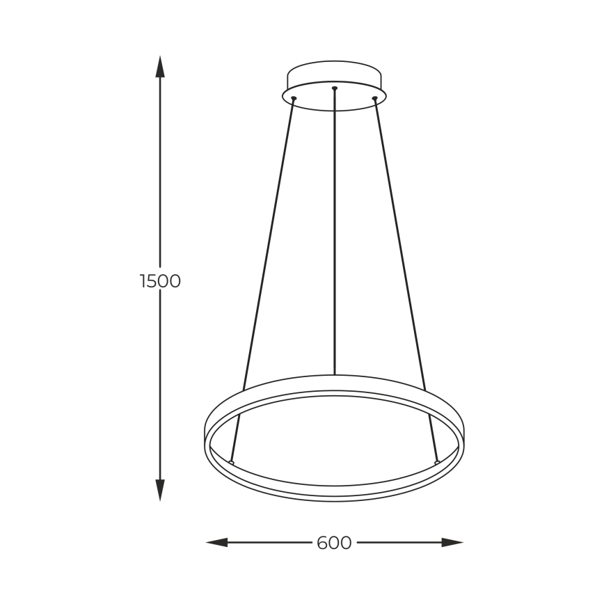 Zuma Line - LED ljuskrona med textilsladd LED/28W/230V 3000/4000/6000K diameter 60 cm guld