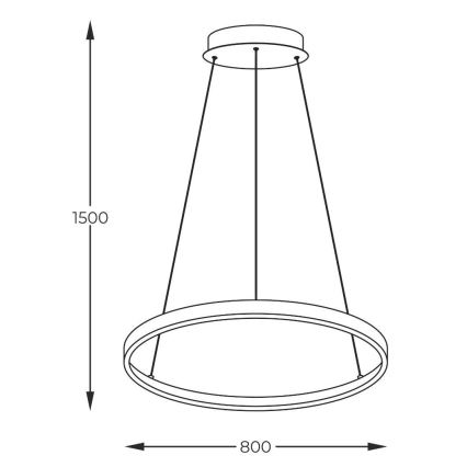 Zuma Line - LED ljuskrona med textilsladd LED/36W/230V 3000/4000/6000K diameter 80 cm guld