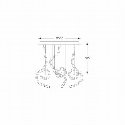 Zuma Line - LED ytmonterad ljuskrona LED/45W/230V 3000/4000/6000K svart