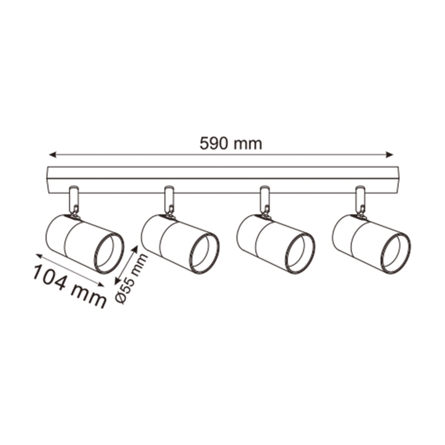 Zuma Line - Spotlight 4xGU10/50W/230V svart/guld