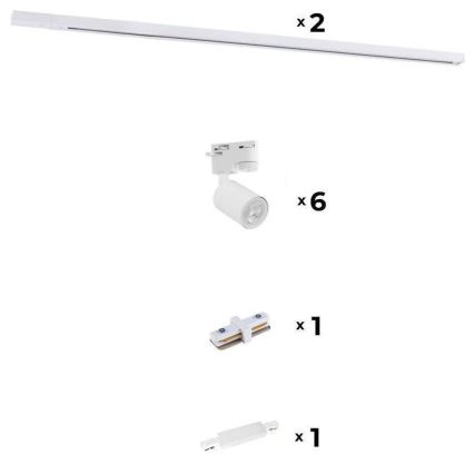 Zuma Line - Spotlight för skensystem 6xGU10/10W/230V vit + rälstillbehör