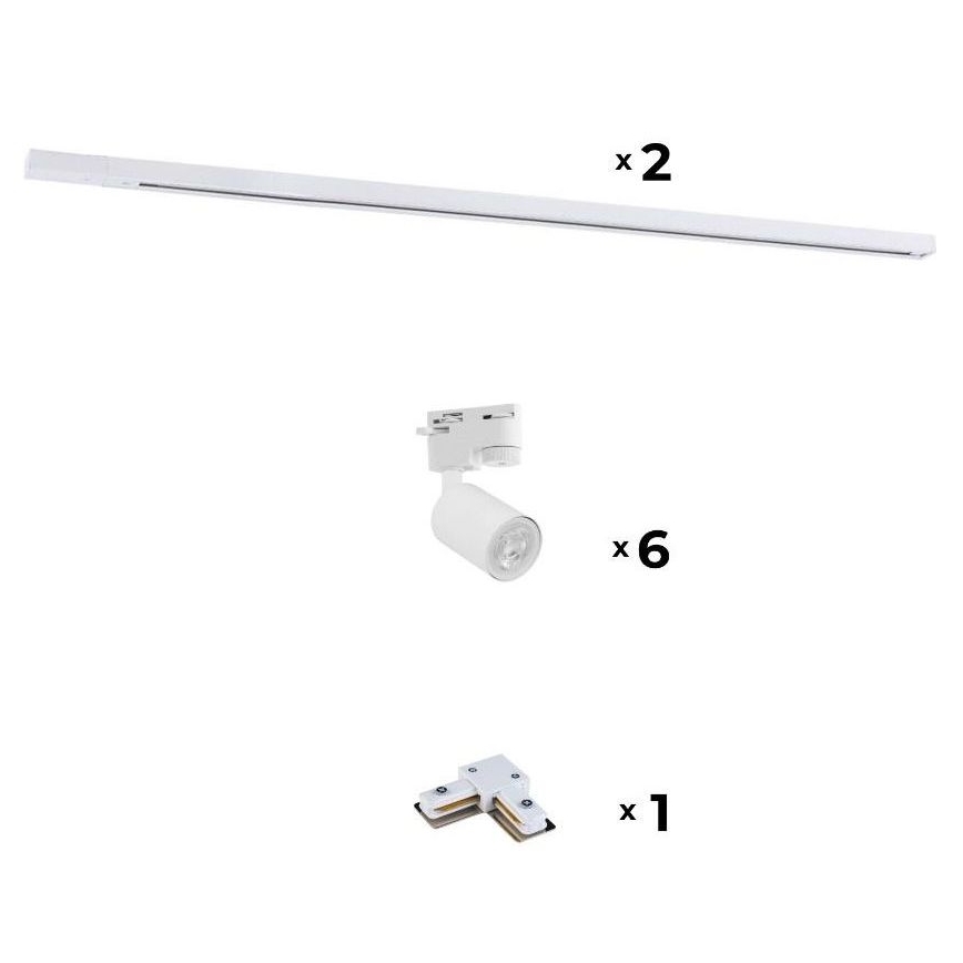 Zuma Line - Spotlight för skensystem 6xGU10/10W/230V vit + rälstillbehör