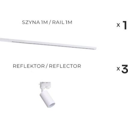 Zuma Line - Riktbar spot för skensystem 3xGU10/35W/230V vit