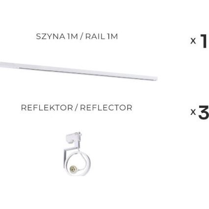 Zuma Line - Spotlampa i skensystem 3xGU10/15W/230V vit