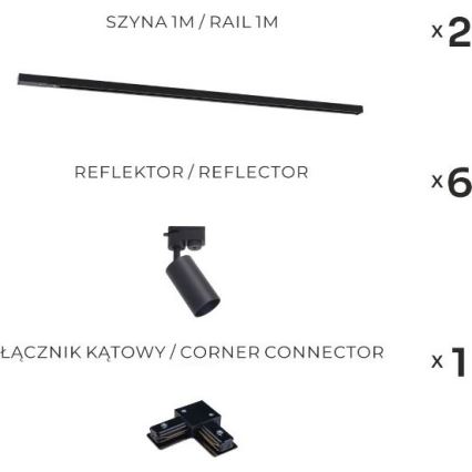 Zuma Line - Spotarmatur för skensystem 6xGU10/35W/230V svart