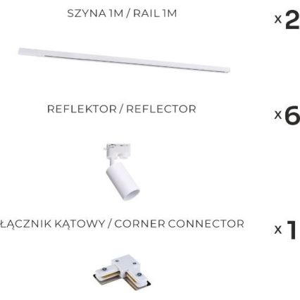 Zuma Line - Spotlampa för skensystem 6xGU10/35W/230V vit