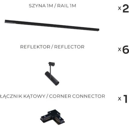 Zuma Line - Spotarmatur för skensystem 6xGU10/35W/230V svart
