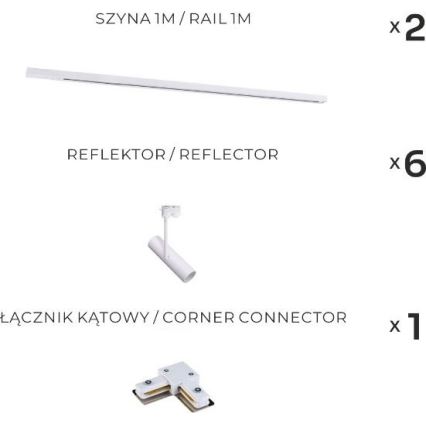 Zuma Line - Spotlight för skensystem 6x GU10/35W/230V, vit