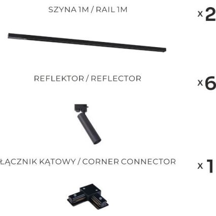 Zuma Line - Skenspott för skensystem 6xGU10/35W/230V svart