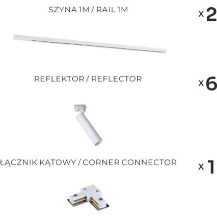 Zuma Line - Spot för skensystem 6xGU10/35W/230V vit