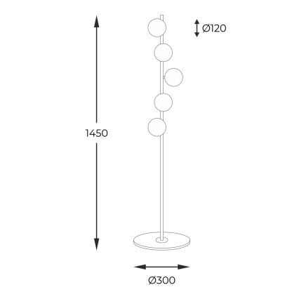 Zuma Line - Golvlampa 5xG9/40W/230V