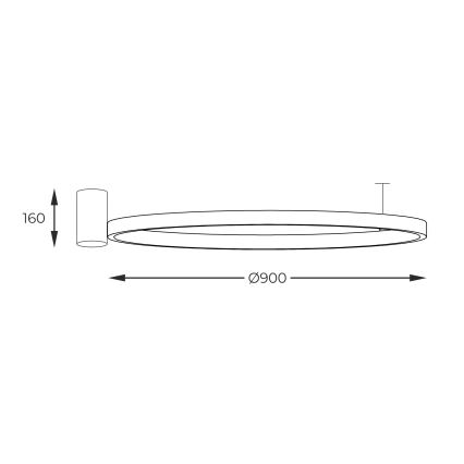 Zuma Line - LED taklampa LED/40W/230V 3000/4000/6000K diameter 90 cm svart