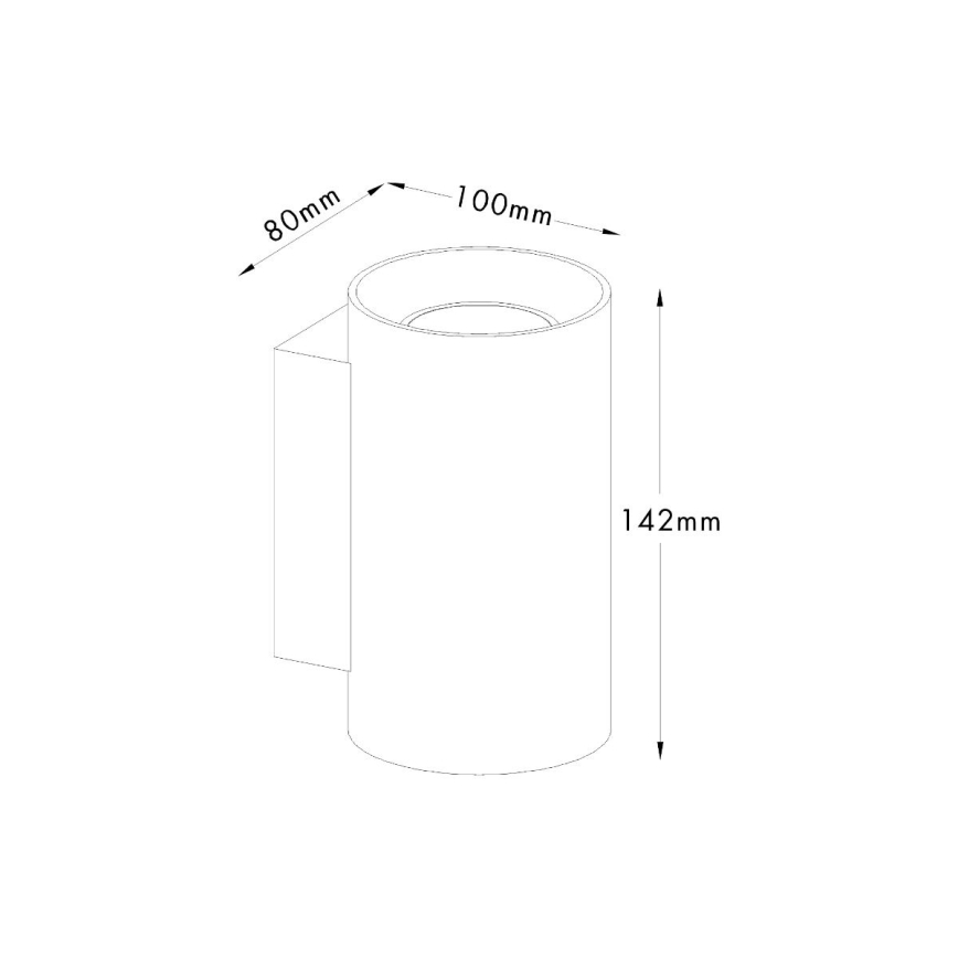 Zuma Line - Vägglampa 2xGU10/50W/230V svart