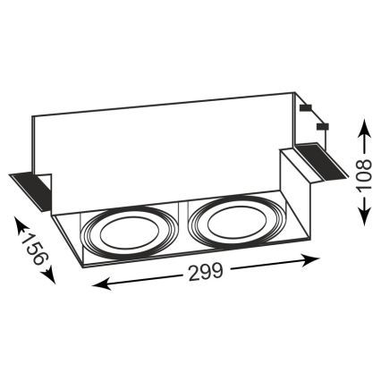 Zuma Line - Infälld belysning  2xGU10-AR111/15W/230V vit