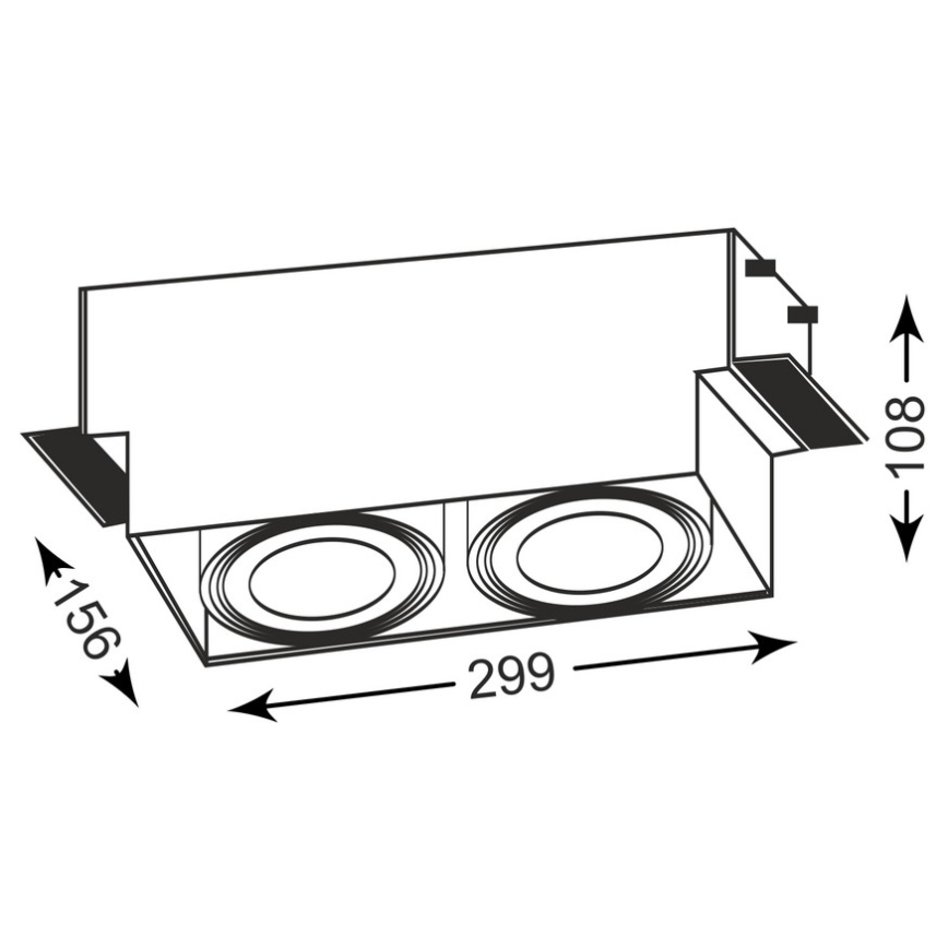 Zuma Line - Infälld belysning  2xGU10-AR111/15W/230V vit