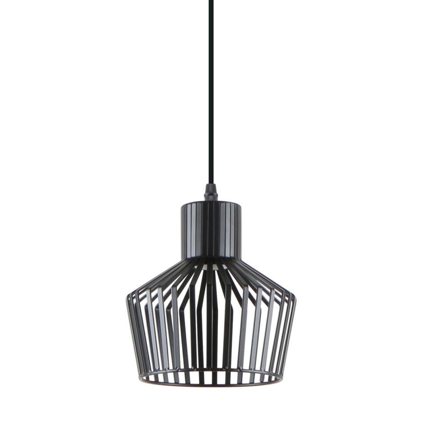 Zuma Line - Ljuskrona med textilsladd 1xE27/40W/230V diameter 18 cm svart