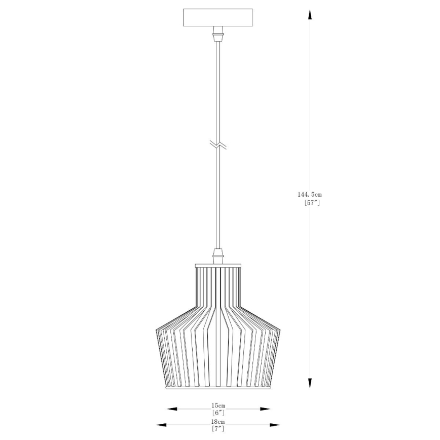 Zuma Line - Ljuskrona med textilsladd 1xE27/40W/230V diameter 18 cm svart