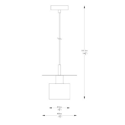 Zuma Line - Ljuskrona med textilsladd 1xE27/40W/230V guld