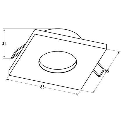Zuma Line - Badrum Infälld belysning  1xGU10/50W/230V IP54 svart 