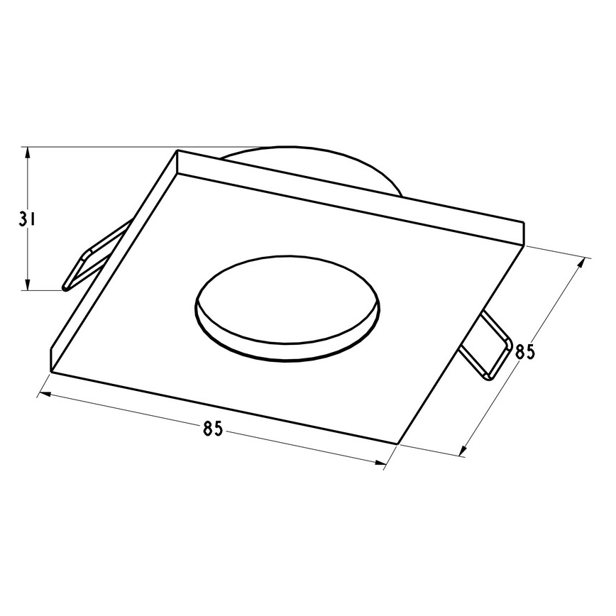 Zuma Line - Badrum Infälld belysning  1xGU10/50W/230V IP54 svart 