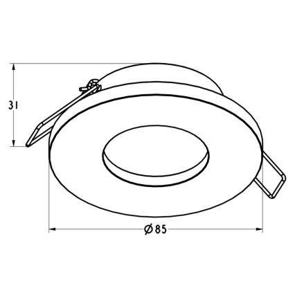 Zuma Line - Badrum infälld lampa 1xGU10/50W/230V IP54 svart
