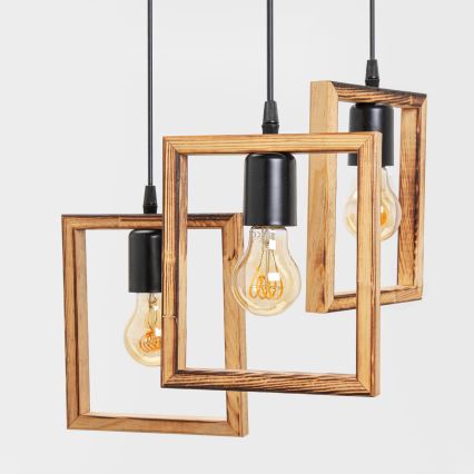 Zuma Line - Ljuskrona med textilsladd 3xE27/20W/230V tall/svart