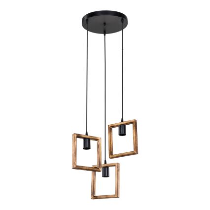 Zuma Line - Ljuskrona med textilsladd 3xE27/20W/230V tall/svart