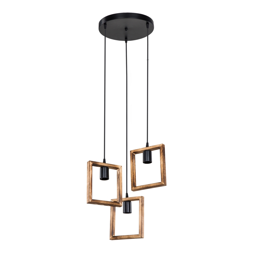 Zuma Line - Ljuskrona med textilsladd 3xE27/20W/230V tall/svart