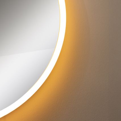 Zuma Line - LED Badrum vägg spegel med bakbelysning LED/24W/230V 3000/4000/6000K diameter 60 cm IP44 vit/guld