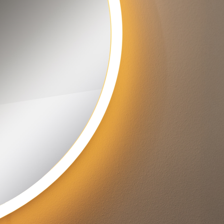Zuma Line - LED Badrum vägg spegel med bakbelysning LED/24W/230V 3000/4000/6000K diameter 60 cm IP44 vit/guld