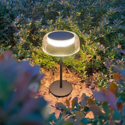 Zuma Line - LED Ljusreglerad solcell uppladdningsbar bordslampa LED/2,5W/2000 mAh IP44 svart