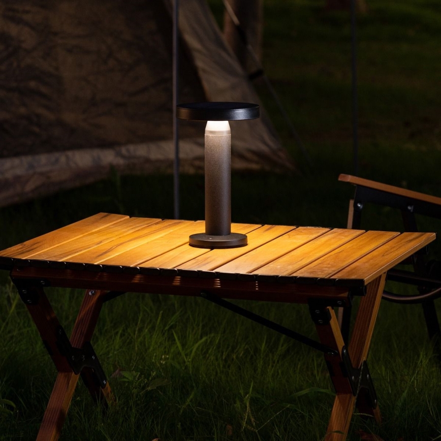 Zuma Line - LED Ljusreglerad solcell uppladdningsbar bordslampa LED/2W/2000 mAh IP44 svart