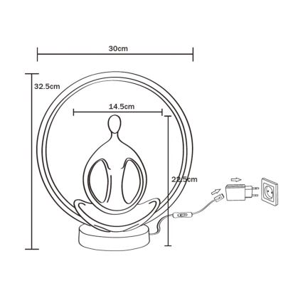 Zuma Line - LED bordslampa LED/4W/5V svart/guld