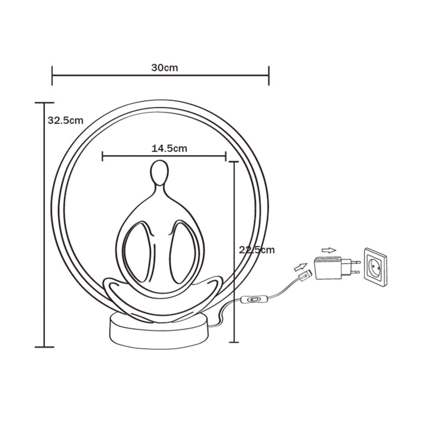 Zuma Line - LED bordslampa LED/4W/5V svart/guld